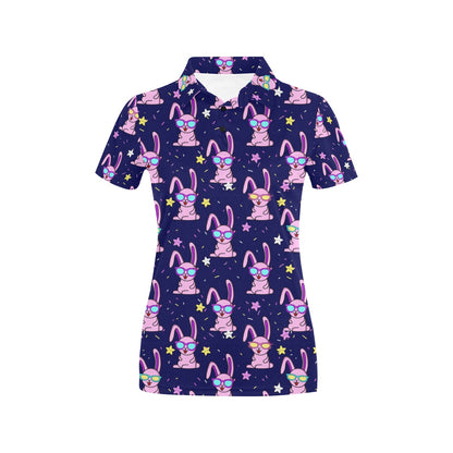 Rabbit Baby Pattern Print Design RB015 Women's Polo Shirt