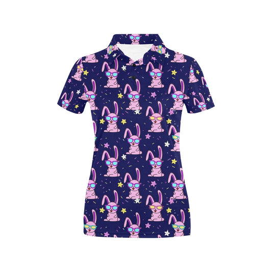 Rabbit Baby Pattern Print Design RB015 Women's Polo Shirt