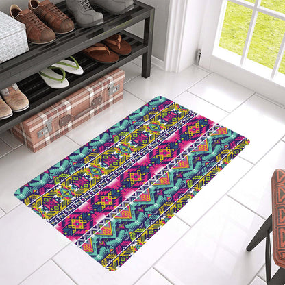 Indian Navajo Color Themed Design Print Rubber Doormat