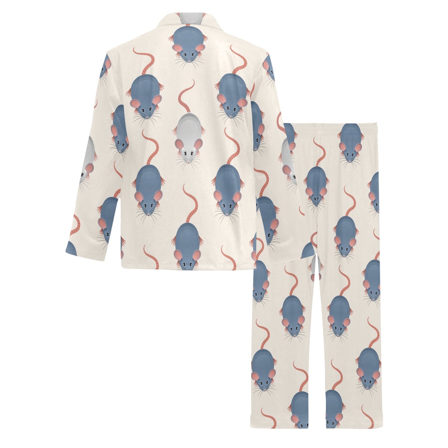 Rat Pattern Print Design 03 Men's Long Pajama Set