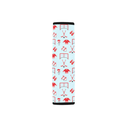 Hockey Red Equipment Print Design LKS305 Car Seat Belt Cover