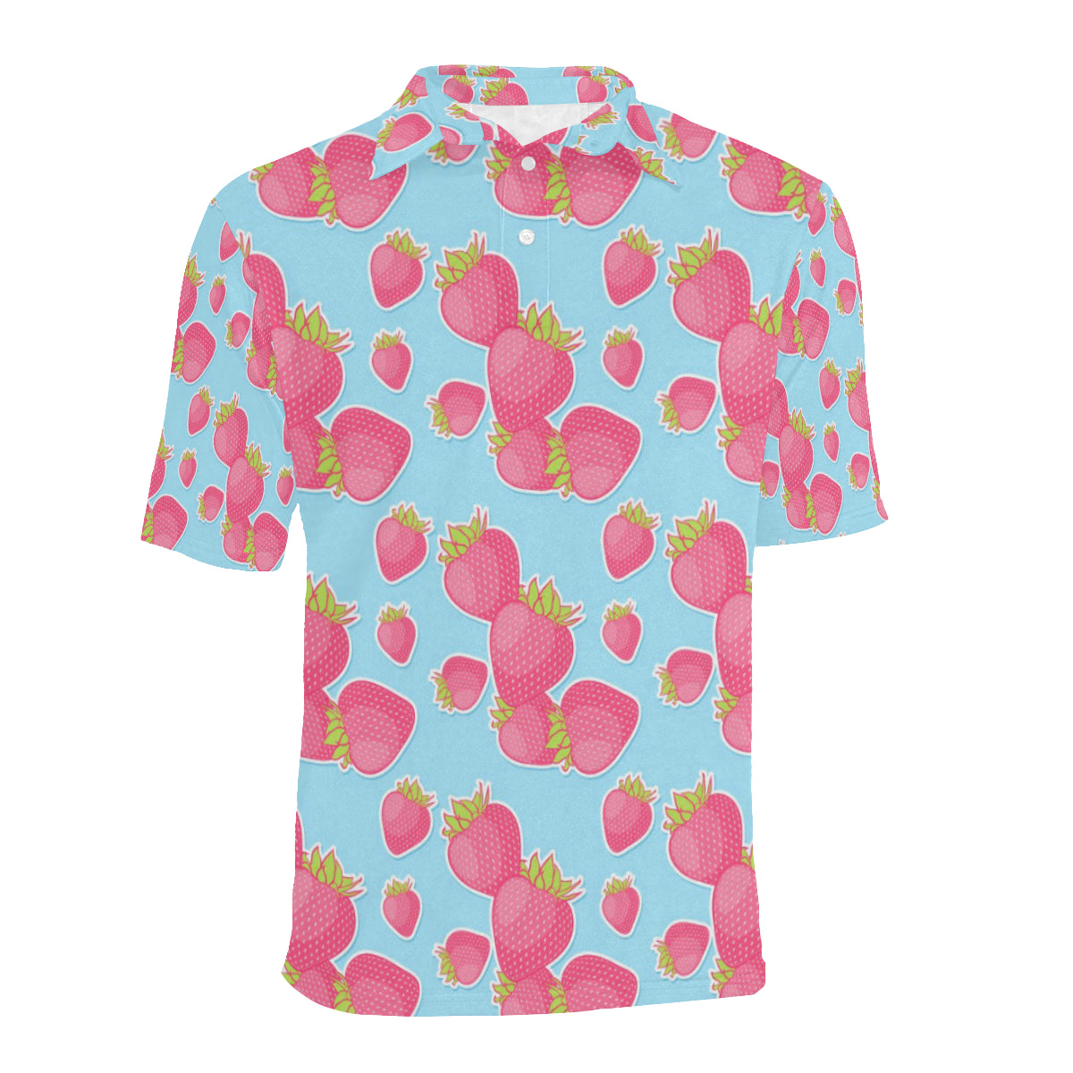 Strawberry Pattern Print Design SB04 Men Polo Shirt
