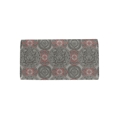 Calendar Aztec Pattern Print Design 04 Women's Trifold Wallet
