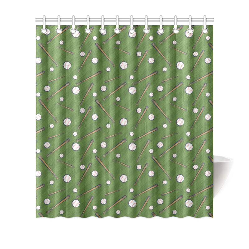 Baseball Pattern Print Design 02 Shower Curtain