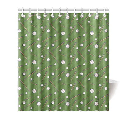 Baseball Pattern Print Design 02 Shower Curtain