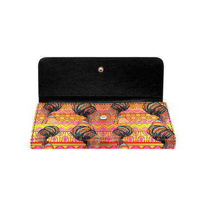 African Girl Aztec Women's Trifold Wallet
