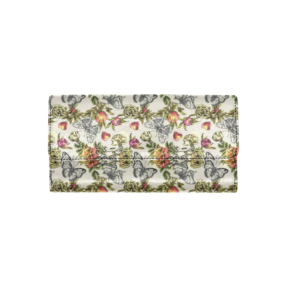 Butterfly Flower Pattern Print Design 06 Women's Trifold Wallet