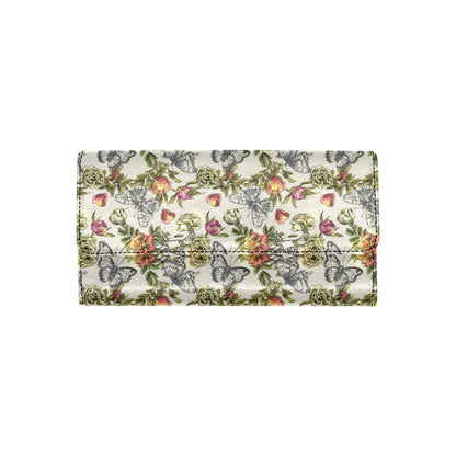 Butterfly Flower Pattern Print Design 06 Women's Trifold Wallet