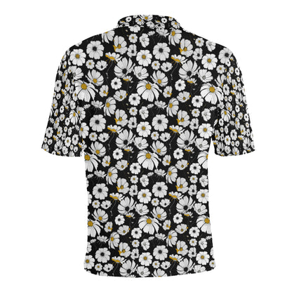 Daisy Pattern Print Design 02 Men Polo Shirt