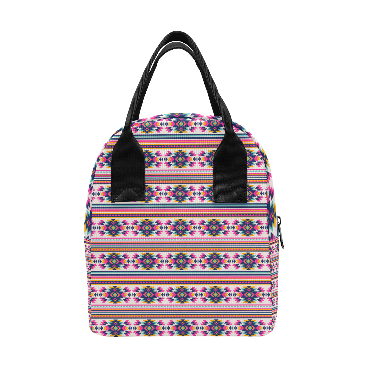 Indian Navajo Neon Themed Design Print Insulated Lunch Bag