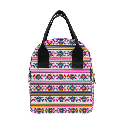 Indian Navajo Neon Themed Design Print Insulated Lunch Bag