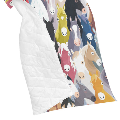 Colorful Horse Pattern Premium Quilt