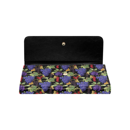 Grape Pattern Print Design GP05 Women's Trifold Wallet