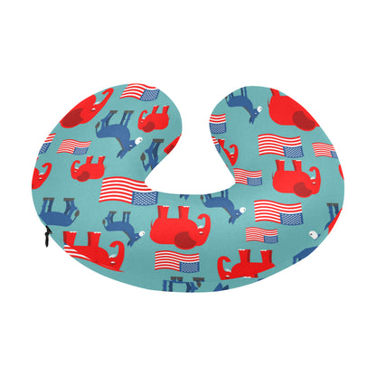 Donkey Red Elephant Pattern Print Design 03 U-Shaped Travel Neck Pillow