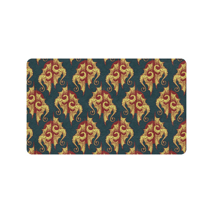 Dragons Gold Design Pattern Rubber Doormat