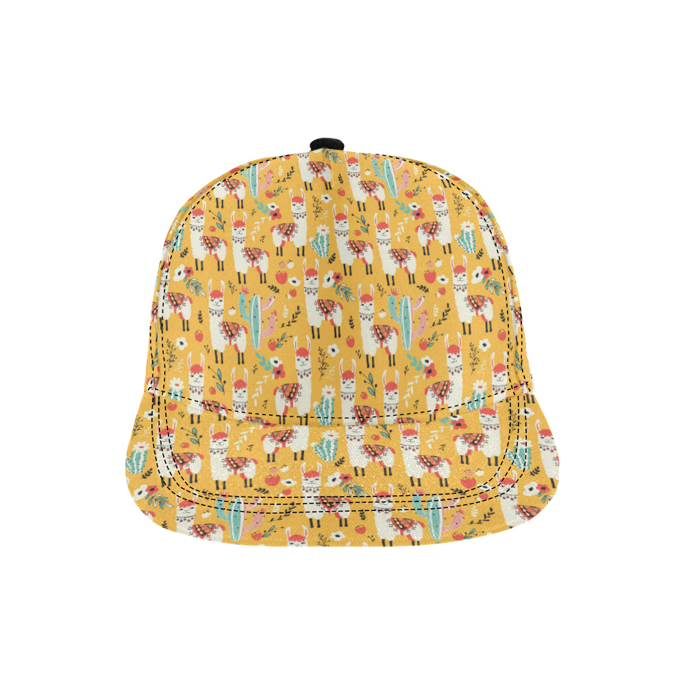 Llama Cute Themed Print Snapback Cap
