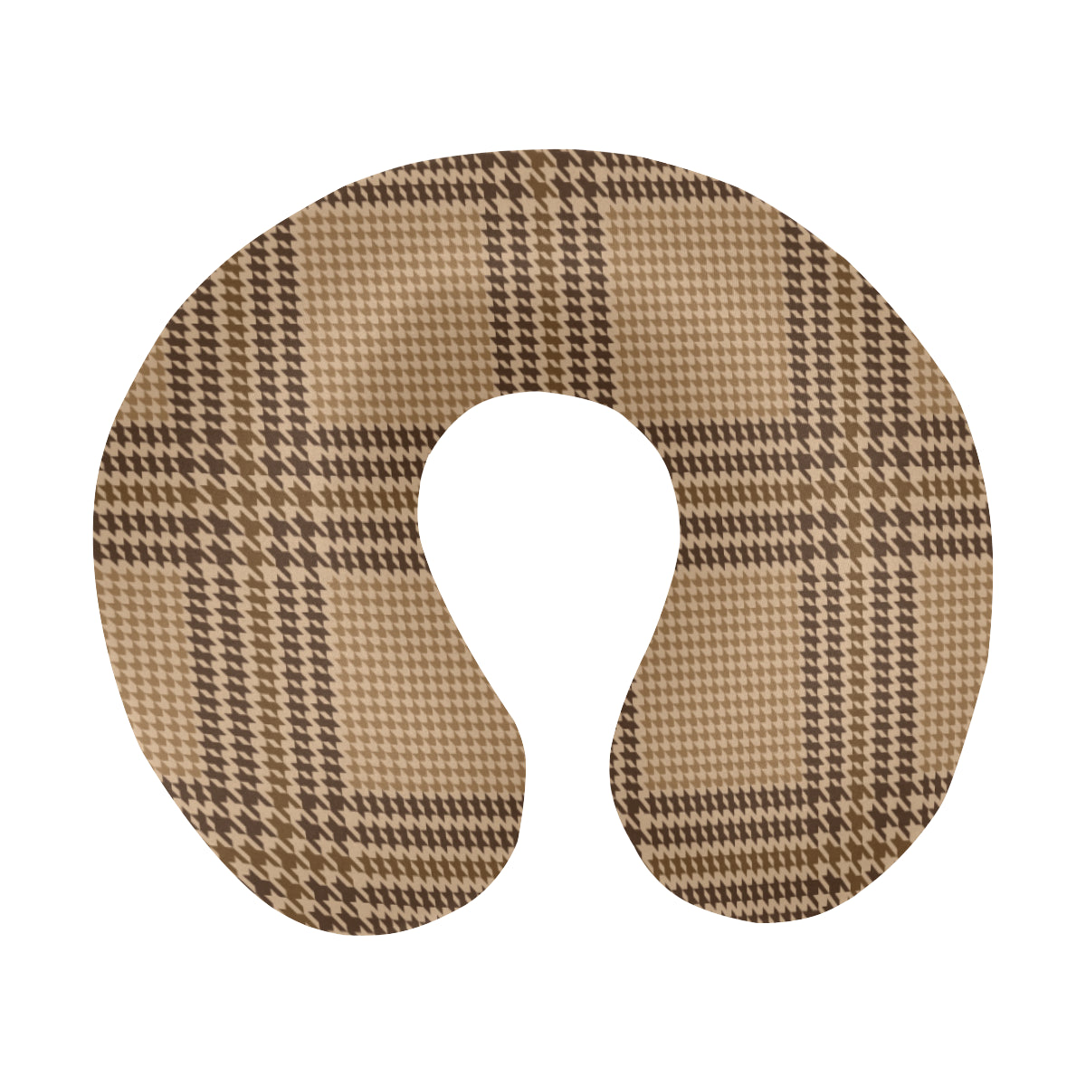 Houndstooth Brown Pattern Print Design 04 U-Shaped Travel Neck Pillow