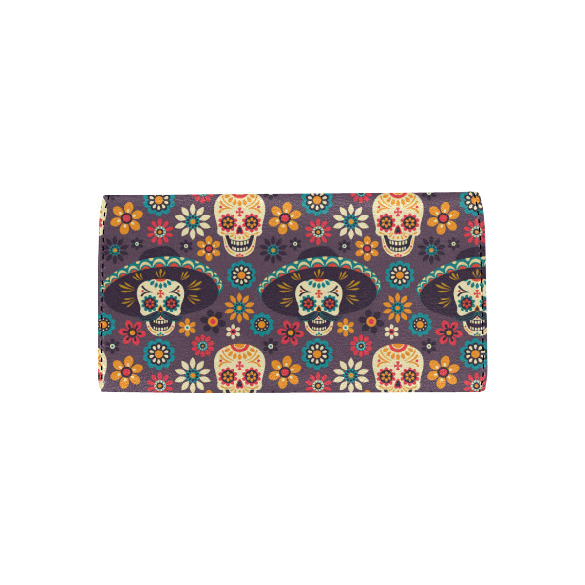 sugar skull Maxican Pattern Women's Trifold Wallet