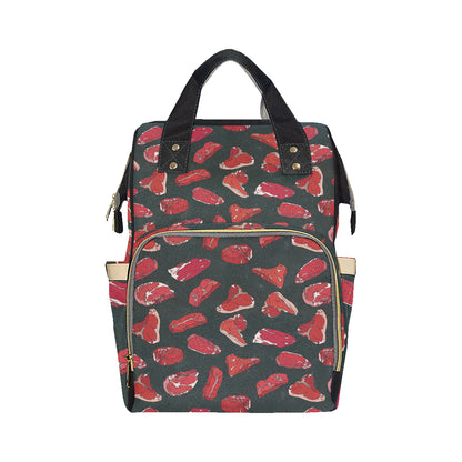 Meat Pattern Print Design 01 Diaper Bag Backpack