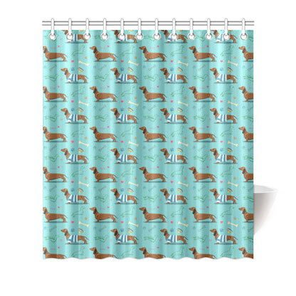 Dachshund Paw Decorative Print Pattern Shower Curtain