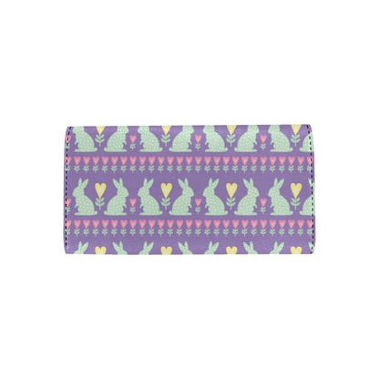 Rabbit Pattern Print Design RB01 Women's Trifold Wallet
