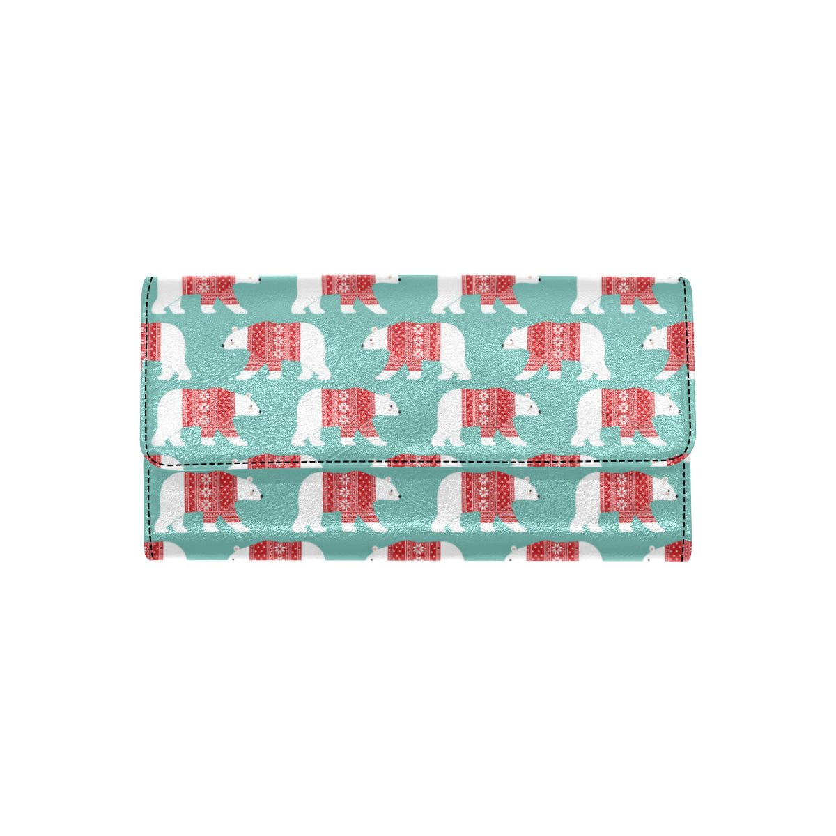 Polar Bear Pattern Print Design A04 Women's Trifold Wallet