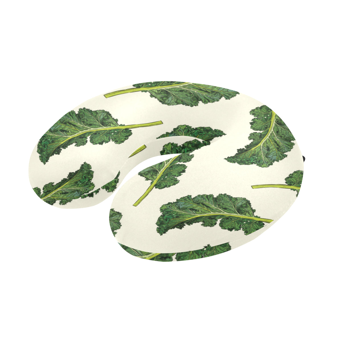 Kale Pattern Print Design 03 U-Shaped Travel Neck Pillow