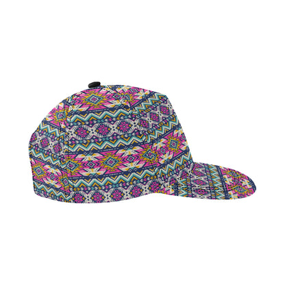 Aztec Pink Geometric Print Pattern Snapback Cap