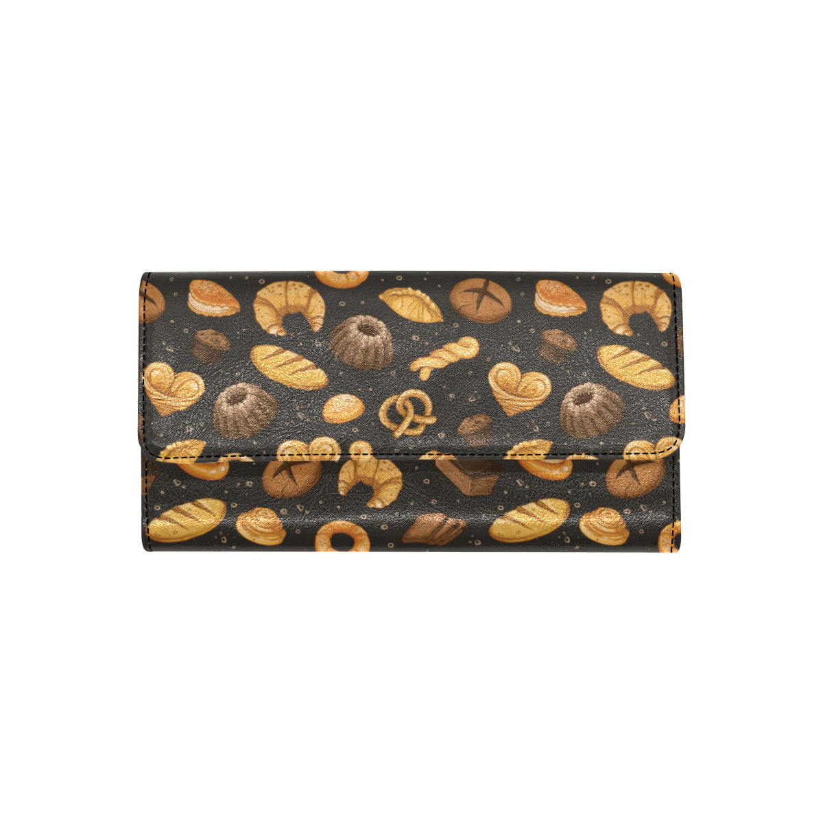 Bread Pattern Print Design 05 Women's Trifold Wallet