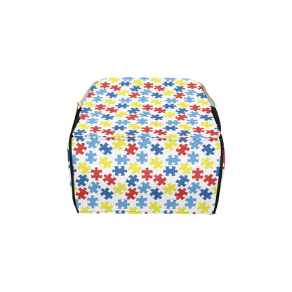 Autism Awareness Pattern Print Design 04 Diaper Bag Backpack