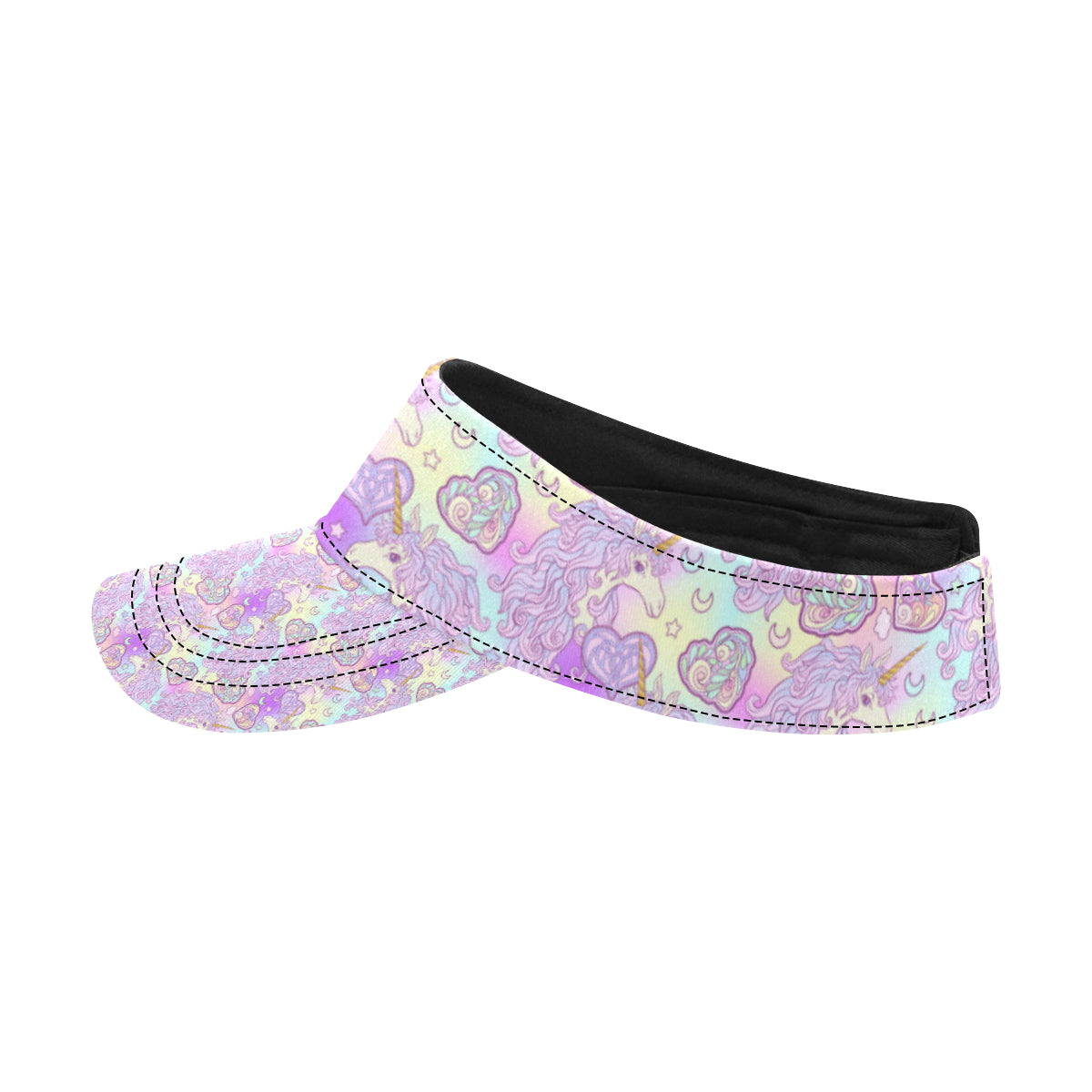 Unicorn Rainbow Star Heart Print Unisex Sun Visor