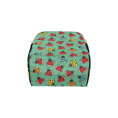 Ladybug Pattern Print Design 02 Diaper Bag Backpack