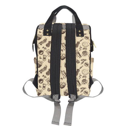 Coffee Pattern Print Design 05 Diaper Bag Backpack