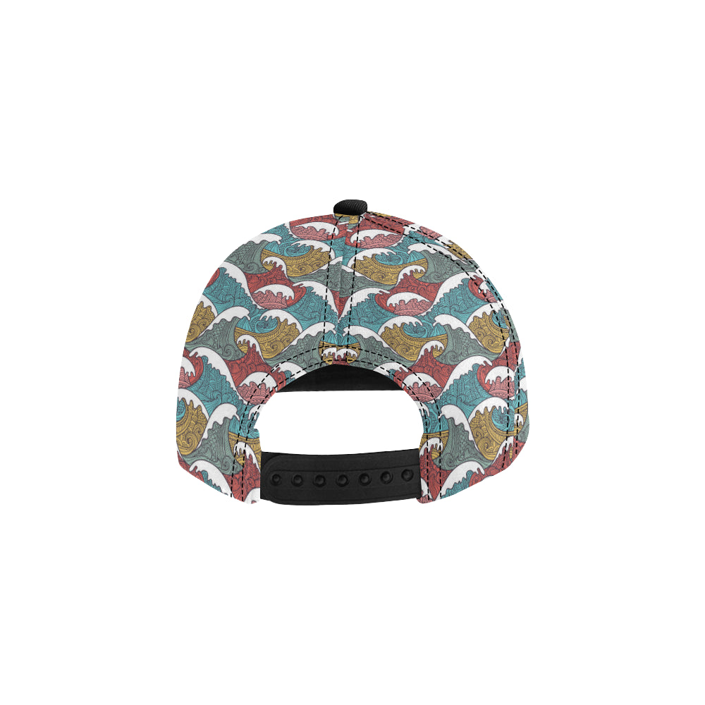 Tribal Wave Pattern Print Snapback Cap