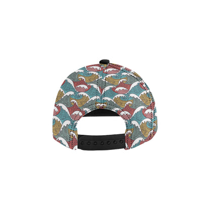 Tribal Wave Pattern Print Snapback Cap