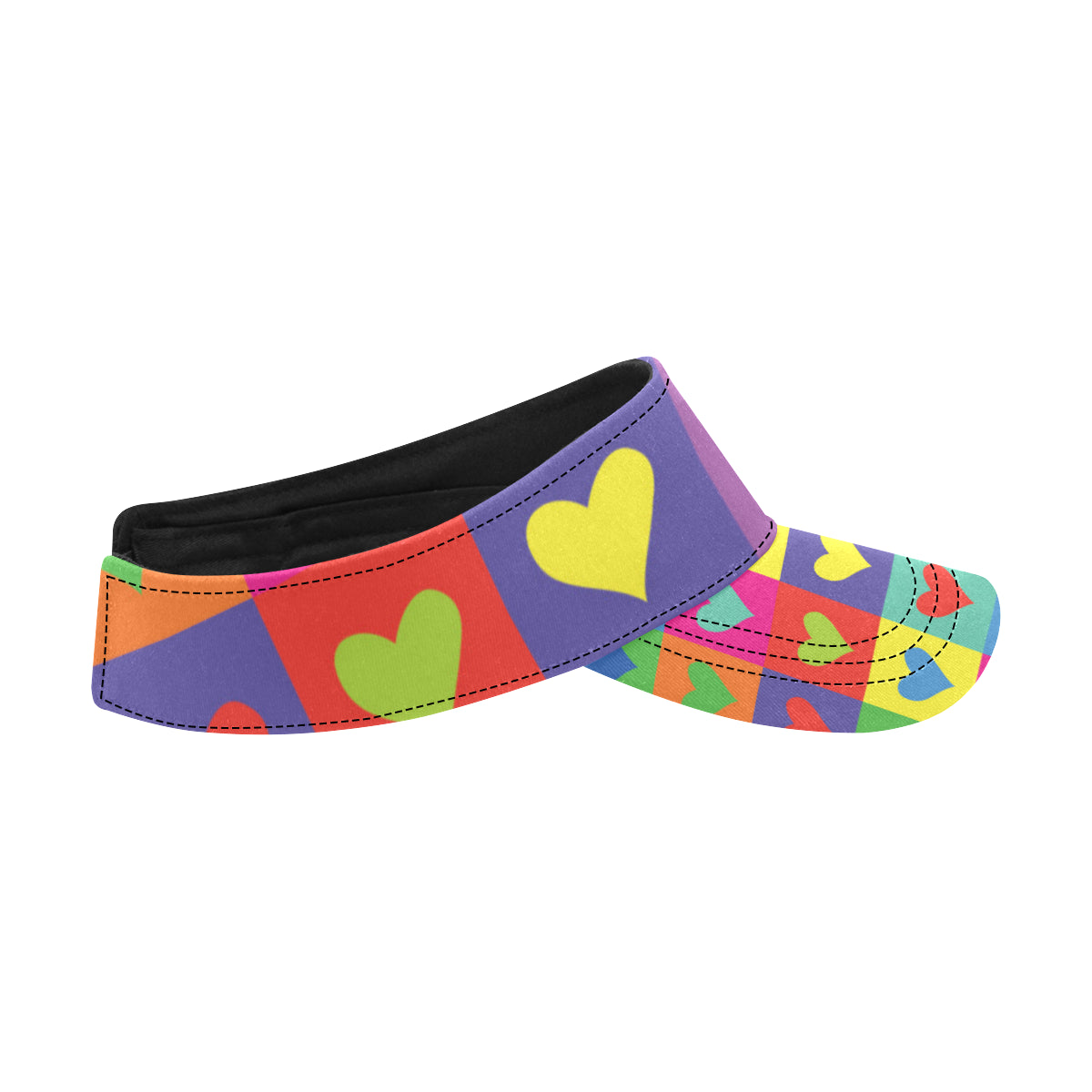 Pop Art Heart Pattern Print Design A01 Unisex Sun Visor