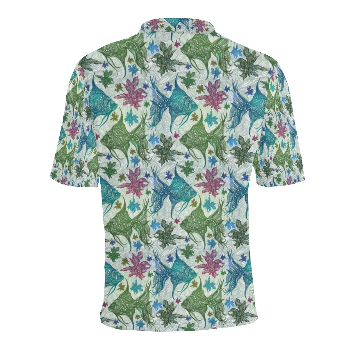 Angelfish Tribal Pattern Print Design 01 Men Polo Shirt