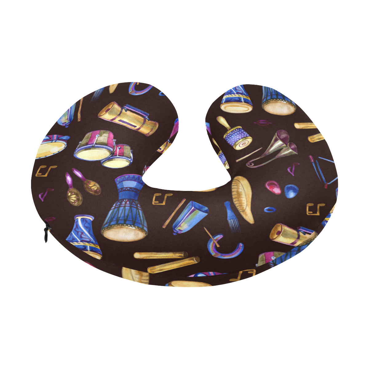 Percussion Neon Pattern Print Design 04 U-Shaped Travel Neck Pillow