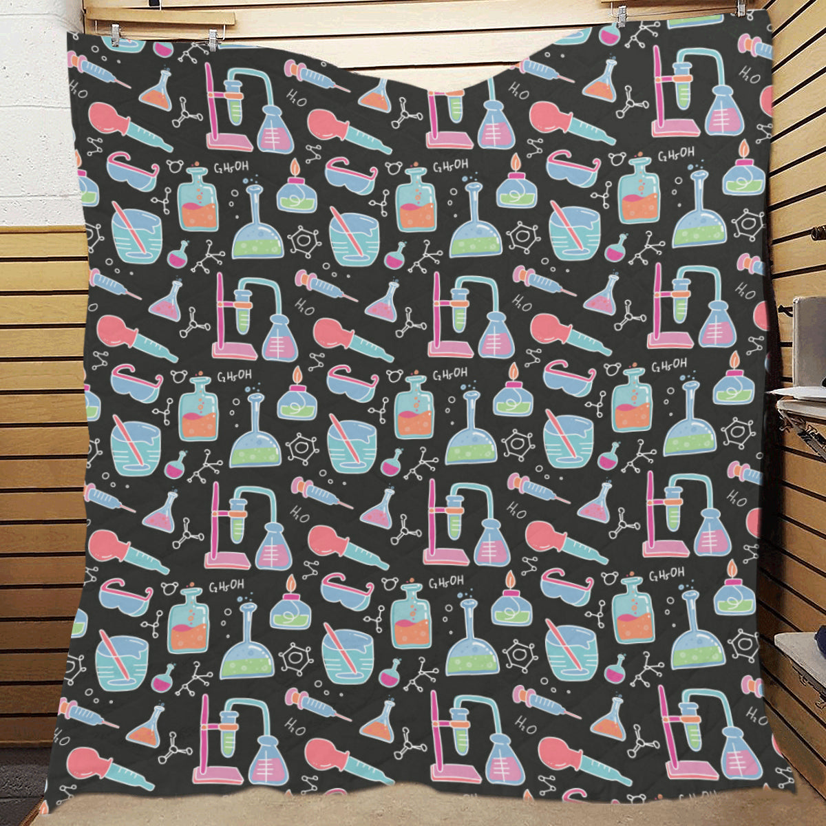 Chemical Pattern Print Design 06 Premium Quilt