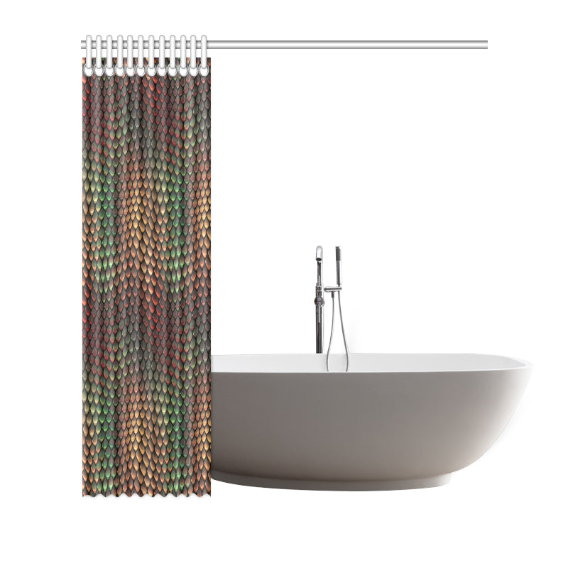 Snake Skin Colorful Print Shower Curtain