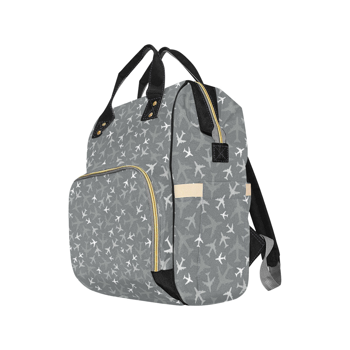 Airplane Pattern Print Design 02 Diaper Bag Backpack