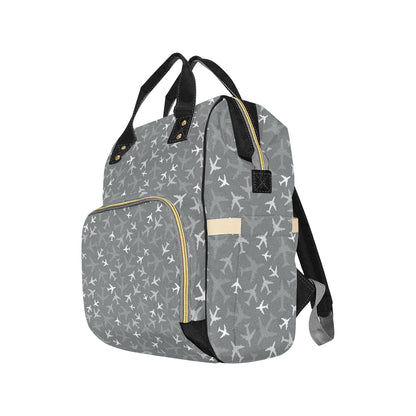 Airplane Pattern Print Design 02 Diaper Bag Backpack