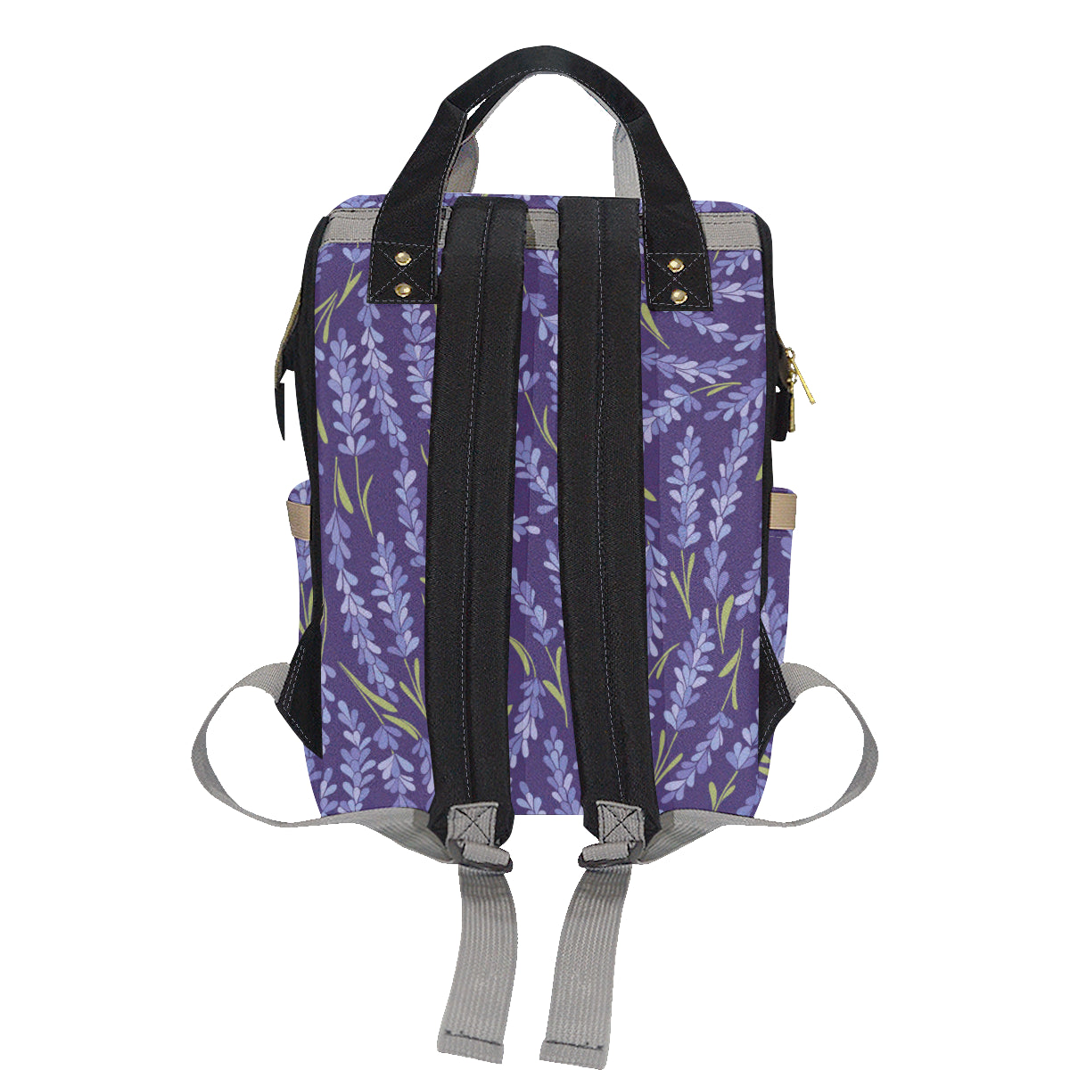Lavender Pattern Print Design 03 Diaper Bag Backpack