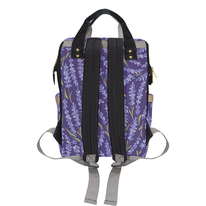 Lavender Pattern Print Design 03 Diaper Bag Backpack