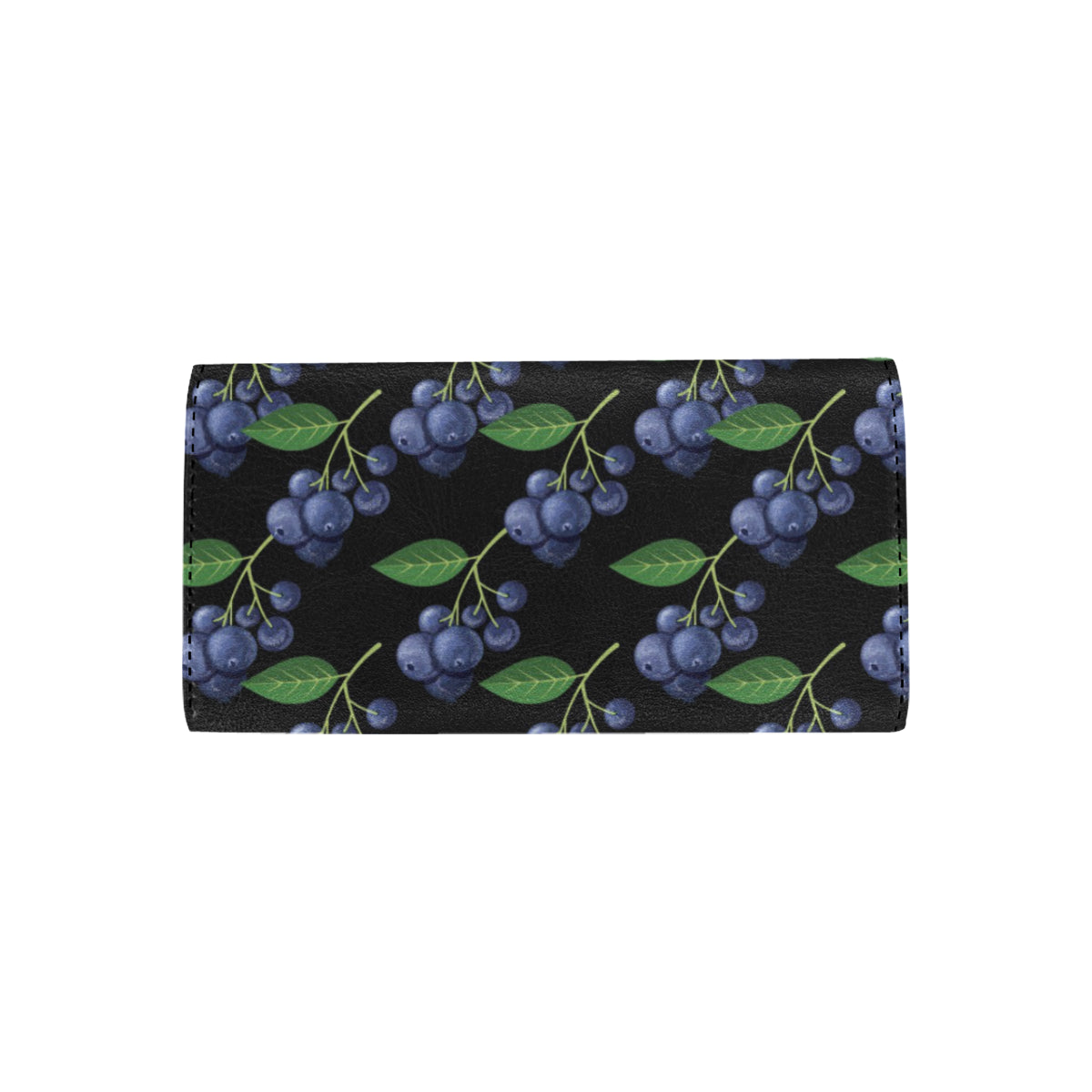 Blueberry Pattern Print Design BB01 Women's Trifold Wallet