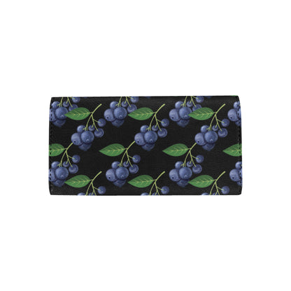 Blueberry Pattern Print Design BB01 Women's Trifold Wallet