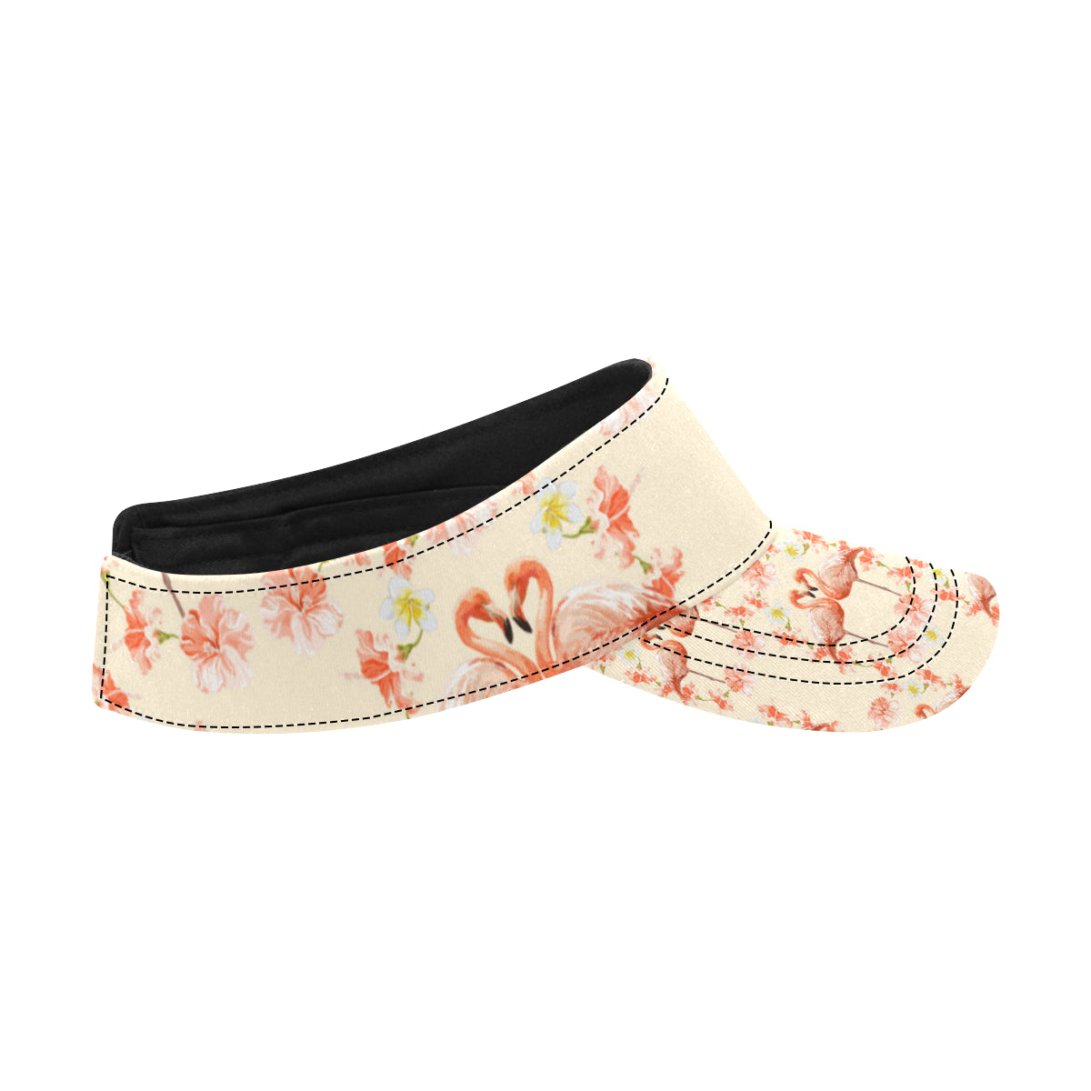 Flamingo Hibiscus Print Pattern Unisex Sun Visor