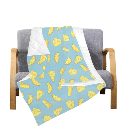 Cheese Pattern Print Design 04 Premium Quilt