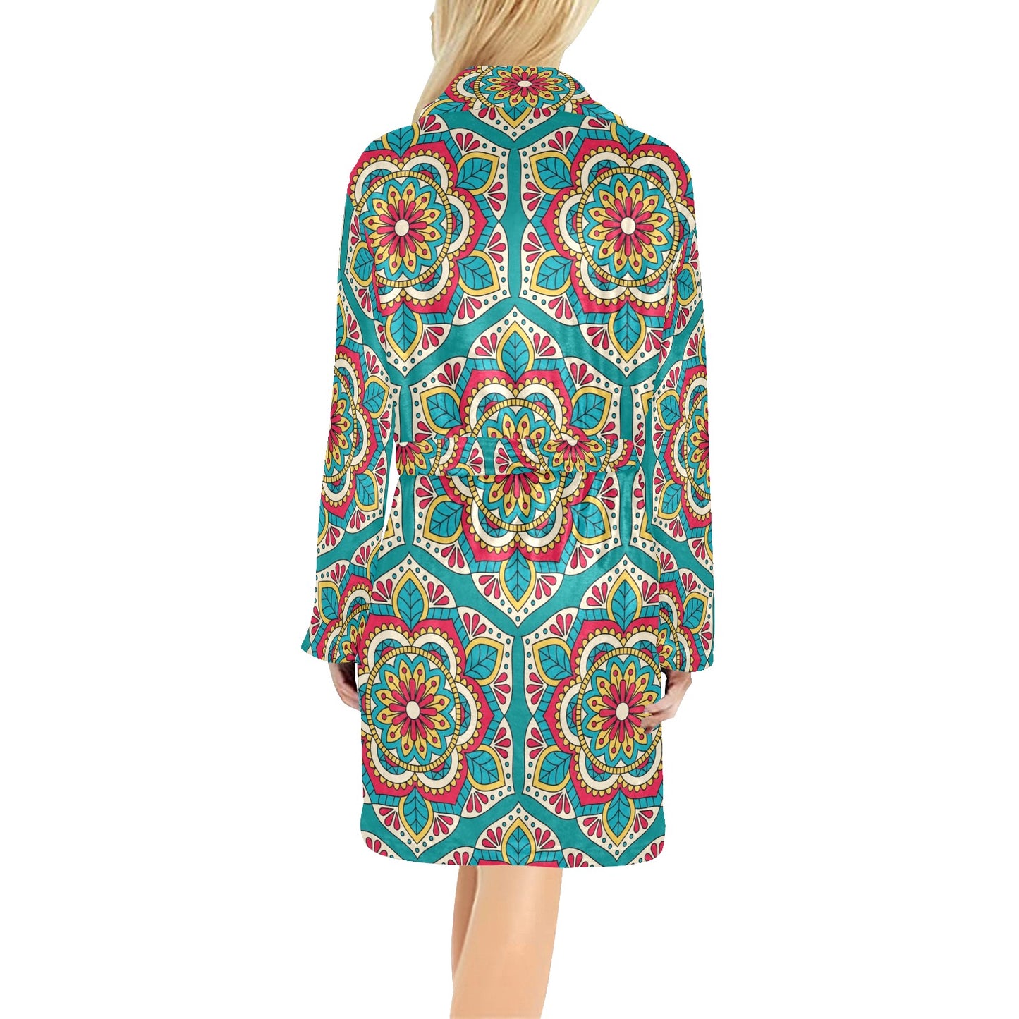Mandala Pattern Print Design 03 Women's Fleece Robe