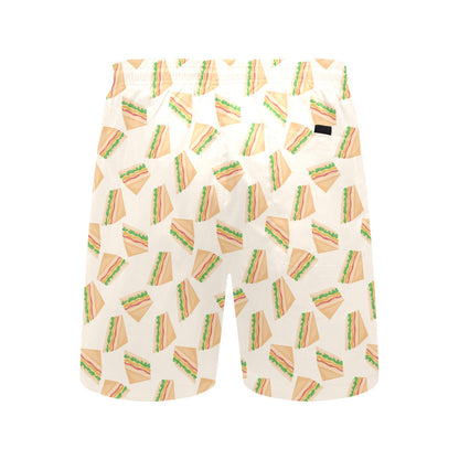 Sandwich Print Design LKS301 Men's Swim Trunks Beach Shorts